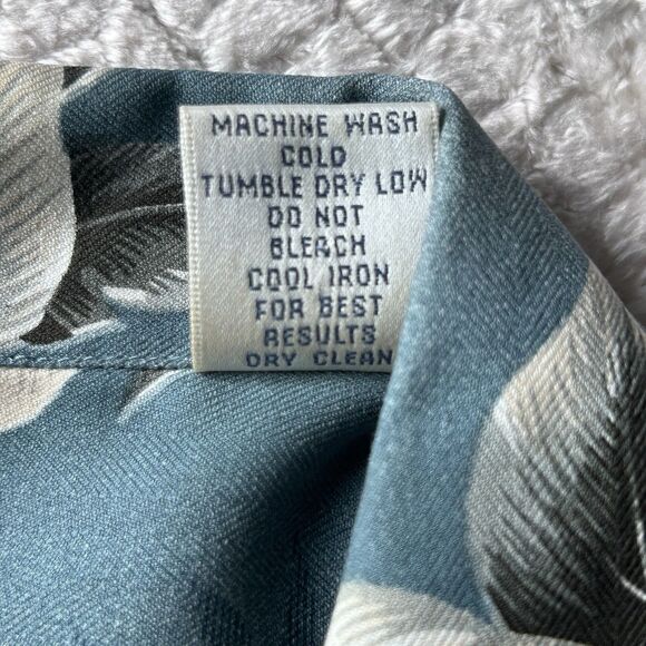 Burma Bibas 100% Silk Hawaiian Aloha Shirt Men’s Sz Lg Tropical Floral Palm Shir - Picture 11 of 14